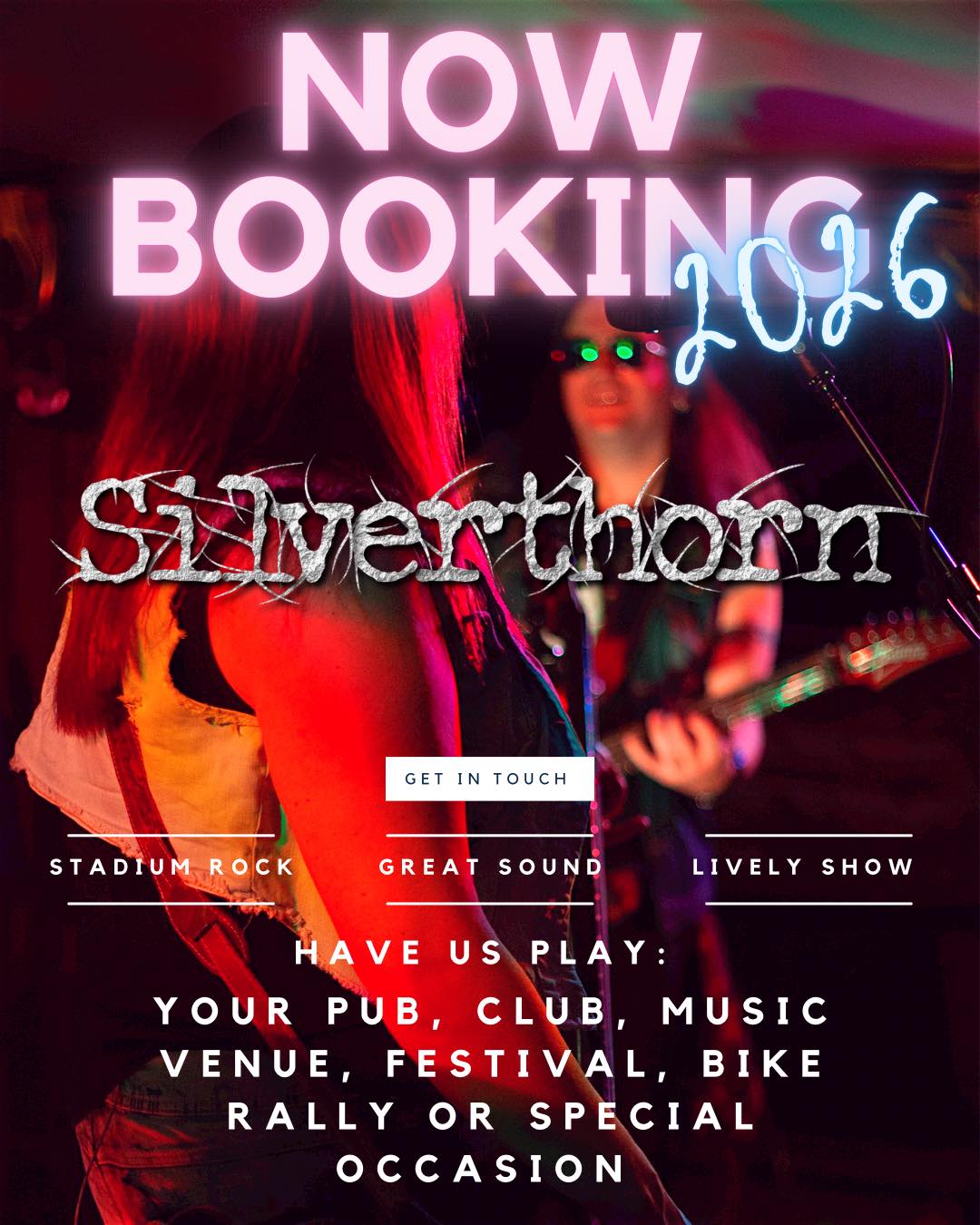 We’re booking for 2026 and the diary is starting to fill up. If you would like us to play your pub, club, venue, bike rally, wedding, bar mitzvah or funeral, get in touch.